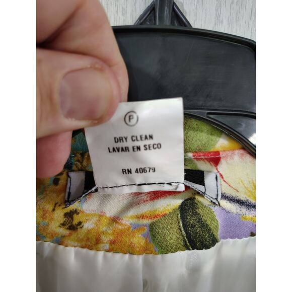 LESLIE FAY Women's Blazer Paradise Floral Button Front Lined Size 16 Y2K 90S - Picture 5 of 7